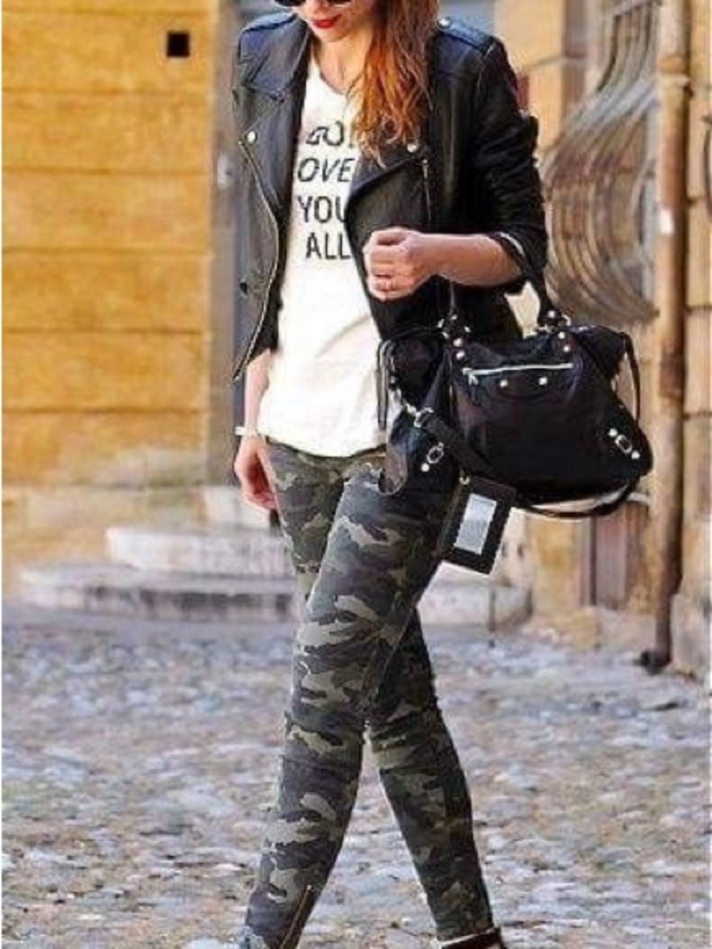 & Other Stories Camo Skinny Pants in Olive